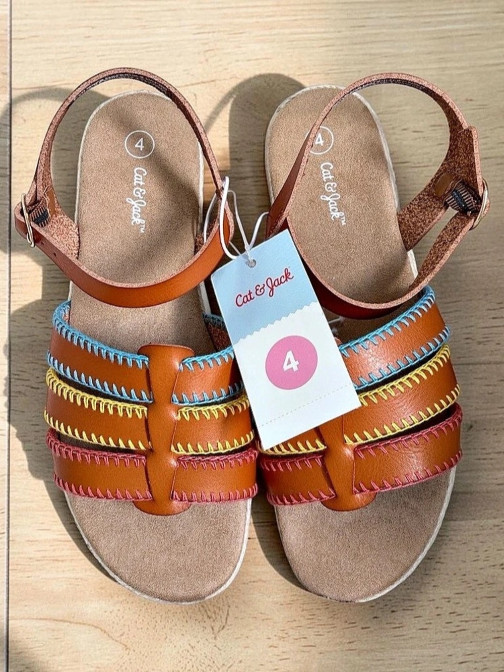 Cat & Jack Toddler Girls' Makaya Sandals Brown & Pink US 4